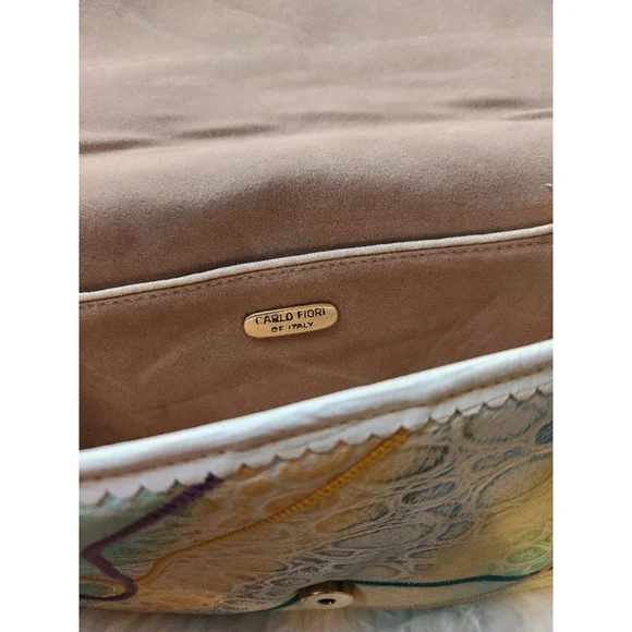 Vintage Carlo Fiori Clutch Handbag Purse Crossbody Shoulderbag - Picture 5 of 8